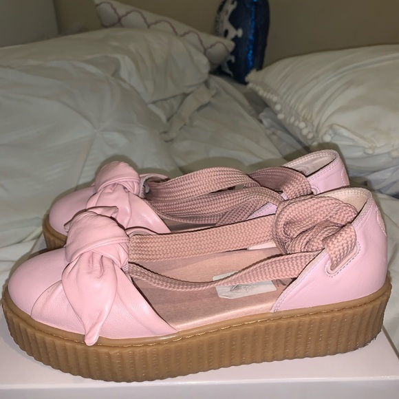Fenty X Puma Pink Bow Creeper Sandals Sneaker - Picture 2 of 7